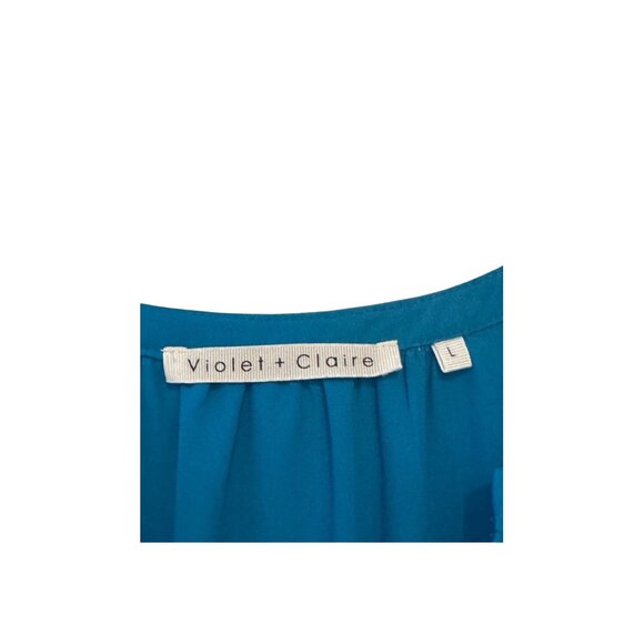 Violet + Claire Womens Sleeveless Blue Blouse Large - Picture 4 of 4